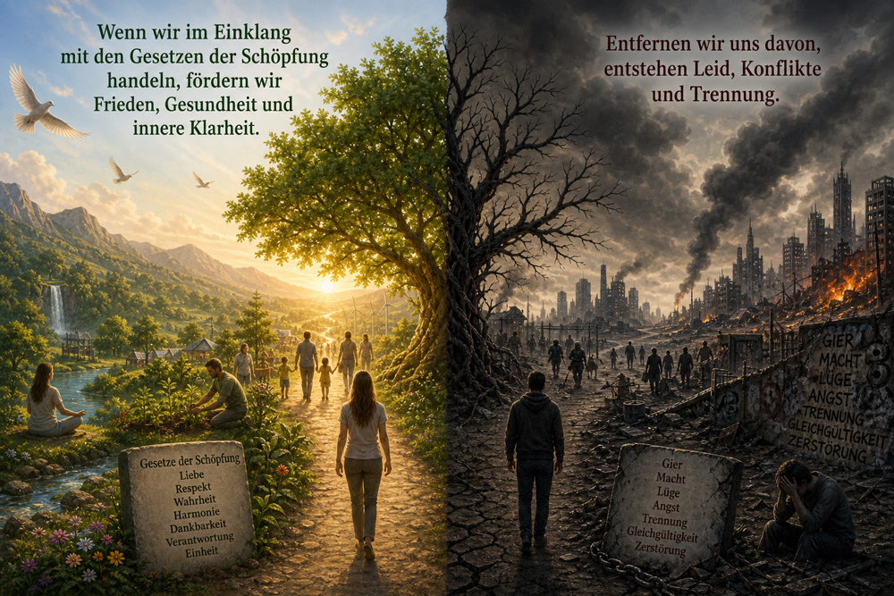 Der Mensch besitzt die Fähigkeit, bewusst zu wählen: Gutes oder Böses - es ist IMMER seine Entscheidung!